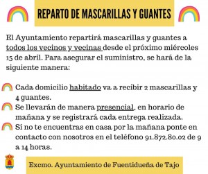 reparto-mascarillas-guantes-ayuntamiento-fuentidueña-tajo