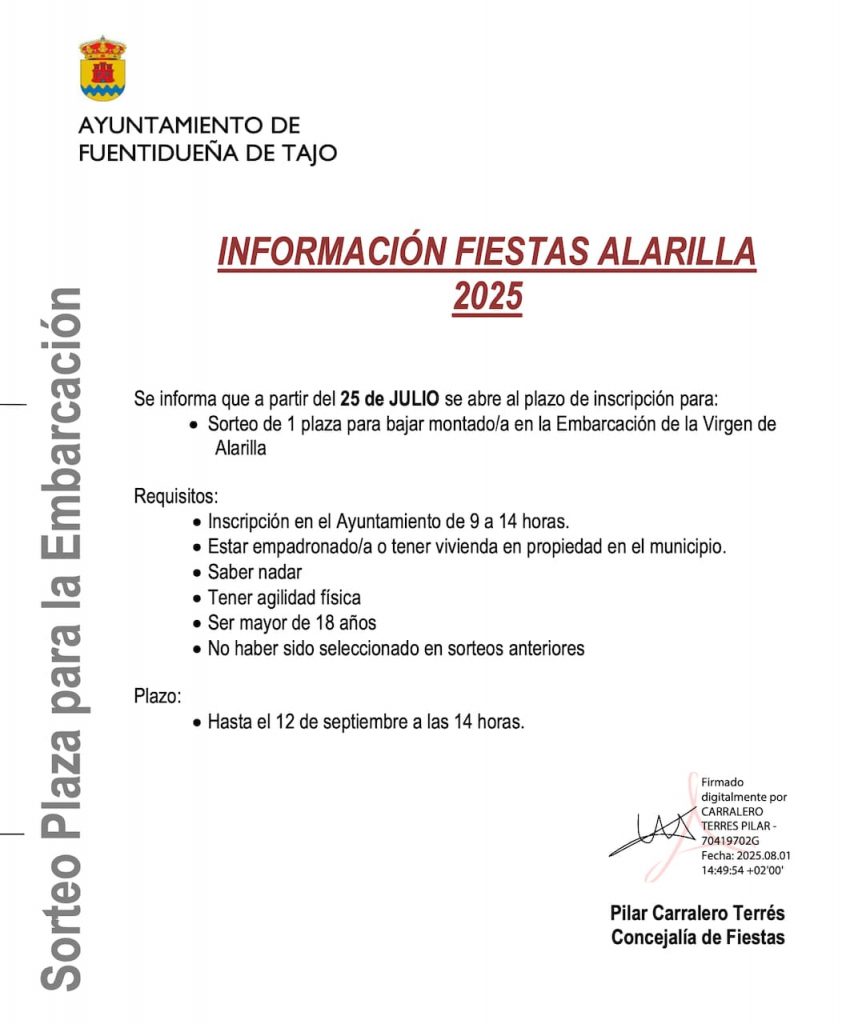 sorteo-plaza- embarcacion-fuentidueña-tajo
